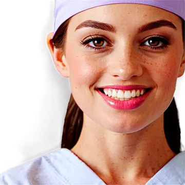 a woman wearing a purple hat