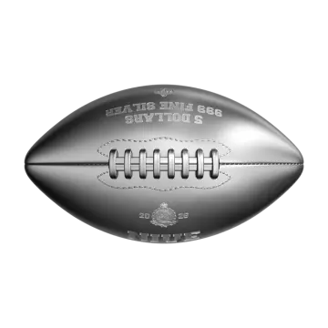 a silver football on a white background