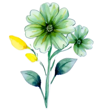 a watercolor painting of three yellow flowers