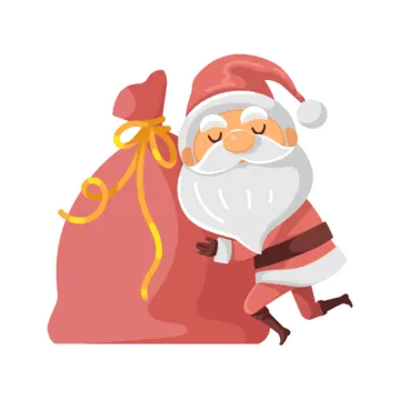a santa claus carrying a bag of presents