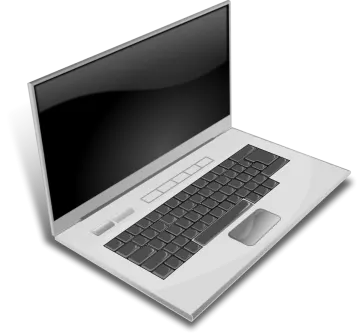 a laptop computer on a white background