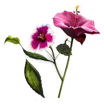 two pink and white flowers on a white background