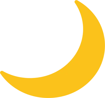 a yellow crescent on a white background