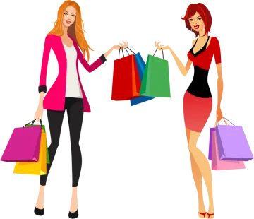 two women with shopping bags
