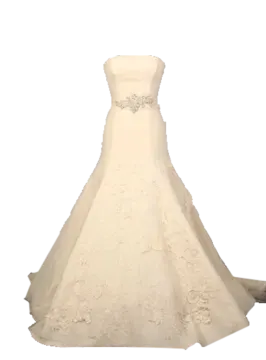 a wedding dress on a white background