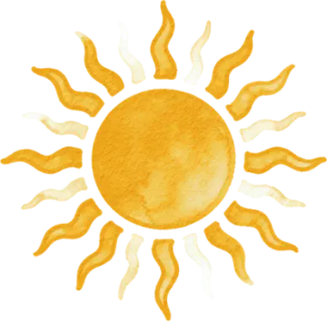 a watercolor drawing of the sun