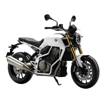a white and black motorcycle is shown in this image