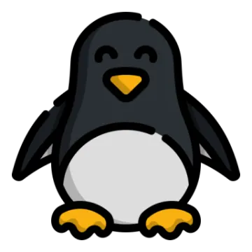 a cartoon penguin sitting on the ground