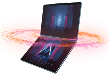a laptop with an image of a city in the background
