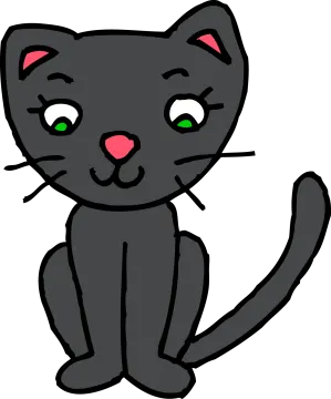 a black cat with green eyes