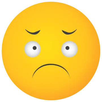 a yellow smiley face with a sad expression