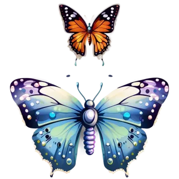 two butterflies on a white background