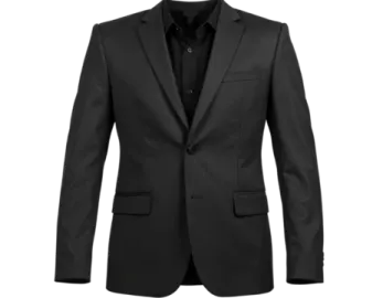 a black suit on a white background