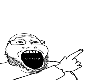 a black and white drawing of a man with his mouth open