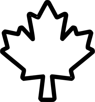 a black and white maple leaf
