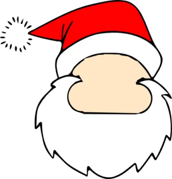 a santa claus face with a red hat