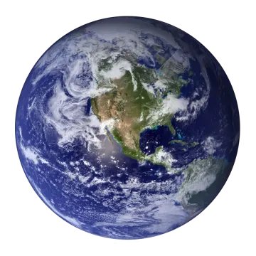 the earth with a white background