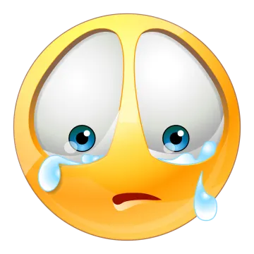 a yellow smiley face with tears and tears