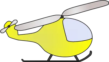 a yellow helicopter on a white background