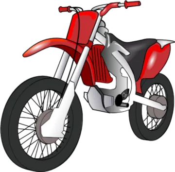 a red dirt bike on a white background