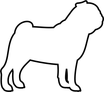 a black and white silhouette of a dog