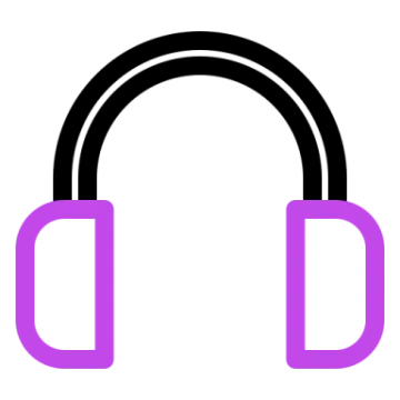 a purple headphone with a white background