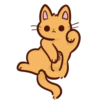 a cartoon cat sitting on its back
