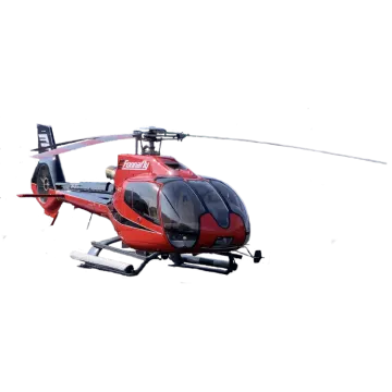 the helicopter is red and black