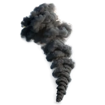black smoke isolated on white background stock photo