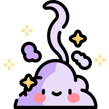 a purple cloud with stars on it