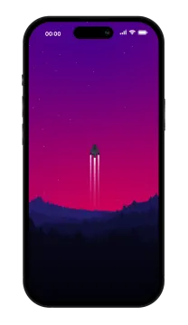 a phone case with an image of a space rocket in the sky