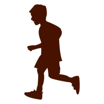 a silhouette of a man running