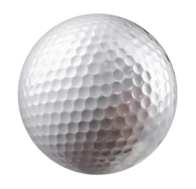 a golf ball on a white background