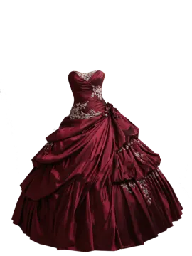 a red wedding dress on a white background