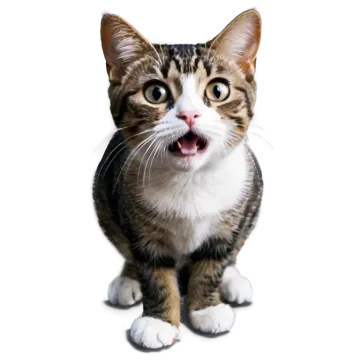 a cat with its mouth open and tongue out
