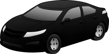 a black car on a white background
