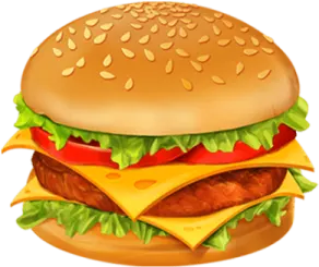 a hamburger with cheese and tomato on it