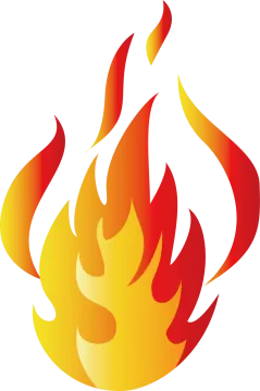 a fire with red and yellow flames