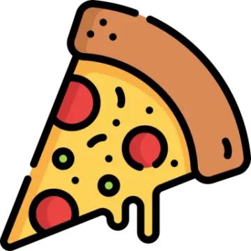 a slice of pizza on a white background
