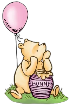a cartoon bear with a balloon in his hand