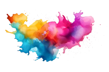 colorful paint splashs on white background