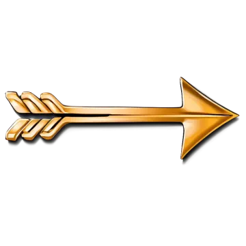 a gold arrow on a white background