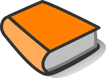 a book with an orange cover