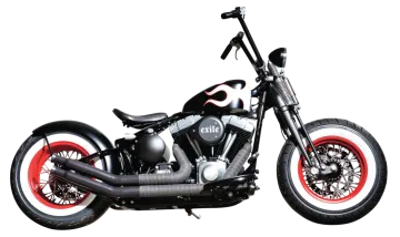a black and red motorcycle on a white background