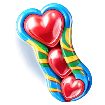a heart shaped inflatable on a white background