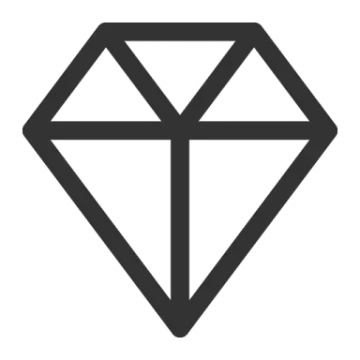a black and white diamond icon