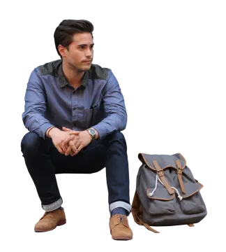 a man sitting on the ground