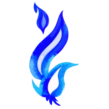 a watercolor painting of a blue and white fish