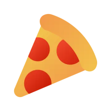a slice of pizza on a white background