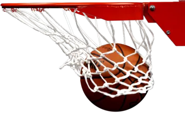 a basketball net with a ball in it